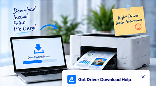 Printer and laptop for driver download